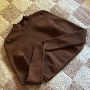 Brown Mock Neck Sweater